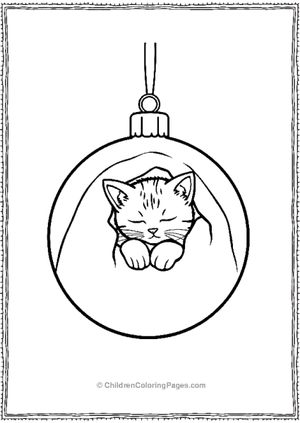 Ornament With Kitten Free PDF Printable