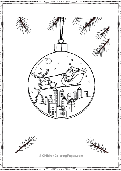 Ornament With Santa Seige Free PDF Printable