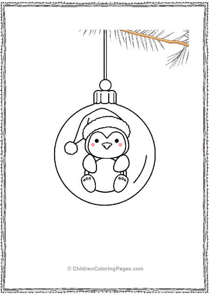 Ornament With Tiny Penguin Free PDF Printable