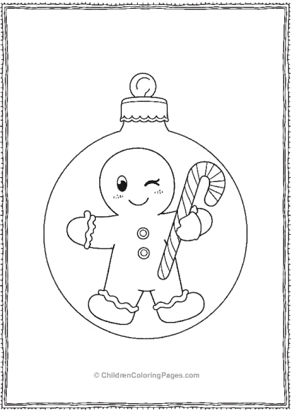 Ornament With Winking Gingerbread Free PDF Printable