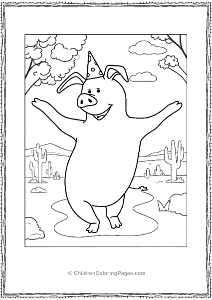 Party Pig In The Desert Free PDF Printable