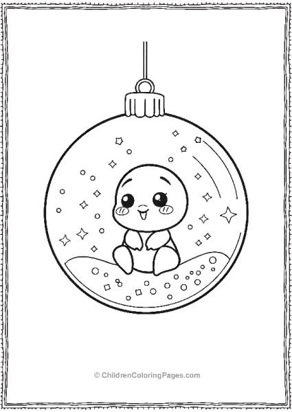 Pascal From Tangled Sitting In A Snow Globe Free PDF Printable