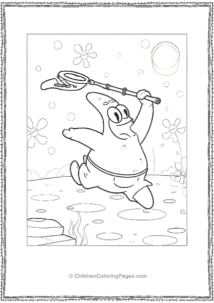 Patrick Trying To Catch Jelly Fish Free PDF Printable