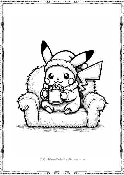 Pikachu’s Cozy Christmas Moment Free PDF Printable