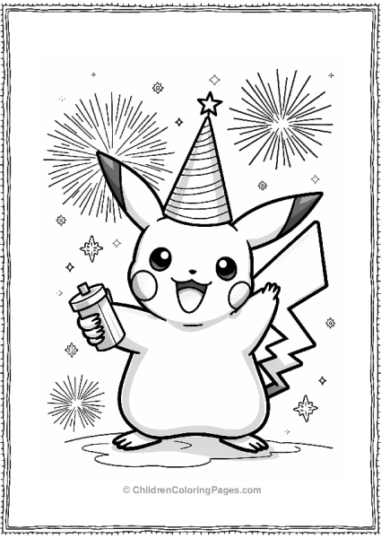 Pikachu’s New Year S Celebration Free PDF Printable