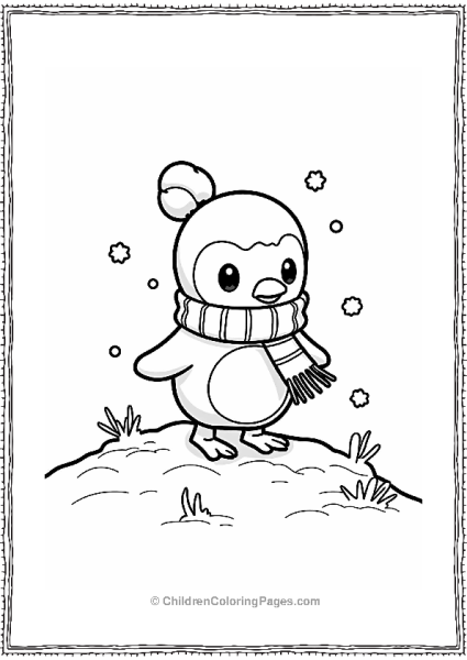 Piplup In A Winter Scarf Free PDF Printable