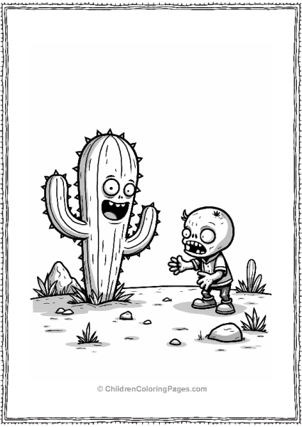 Plants Vs Zombies Cactus Vs Zombie Defense In The Desert Free PDF Printable