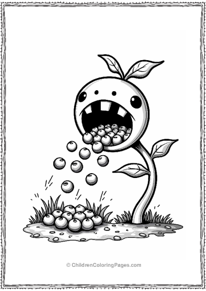 Plants Vs Zombies Epic Peashooter Launching Peas Free PDF Printable