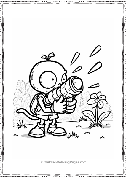 Plants Vs Zombies Peashooter Launching Peas In Action Free PDF Printable