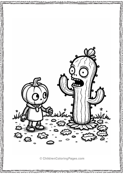 Plants Vs Zombies Plant Vs Zombies Autumn Clash With Cactus And Zombie Free PDF Printable