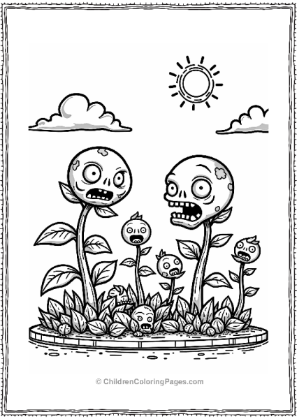 Plants Vs Zombies Plants Vs Zombies Whimsical Landscape With Oversized Plants Free PDF Printable