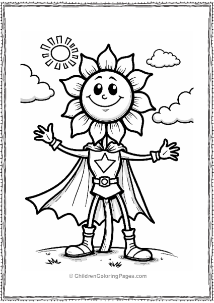 Plants Vs Zombies Sunflower Hero In A Bright Sky Free PDF Printable