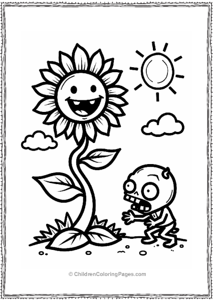 Plants Vs Zombies Sunflower Power With Sneaky Zombie Free PDF Printable