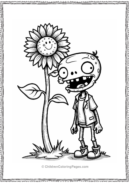 Plants Vs Zombies Zombie And Sunflower Friendship Free PDF Printable