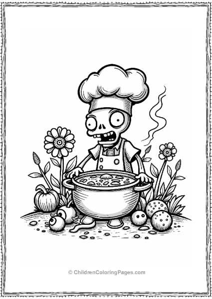 Plants Vs Zombies Zombie Chef Cooking With Funny Ingredients Free PDF Printable