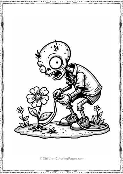 Plants Vs Zombies Zombie Gardener Tangles In Garden Hose Free PDF Printable