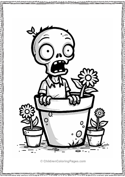 Plants Vs Zombies Zombie In A Flower Pot Free PDF Printable