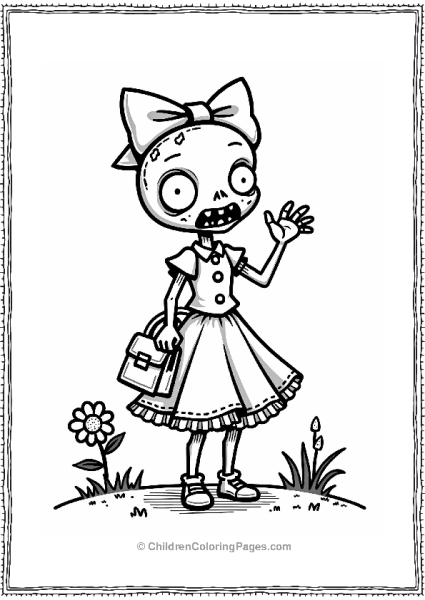 Plants Vs Zombies Zombie In Fancy Dress With Flower Free PDF Printable