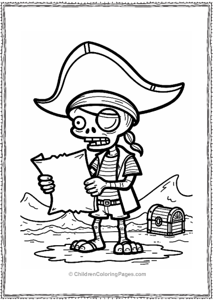 Plants Vs Zombies Zombie Pirate With Treasure Map Free PDF Printable