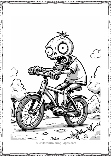 Plants Vs Zombies Zombie Riding A Bicycle Free PDF Printable