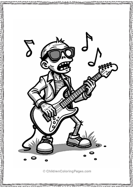 Plants Vs Zombies Zombie Rockstar With Guitar Free PDF Printable