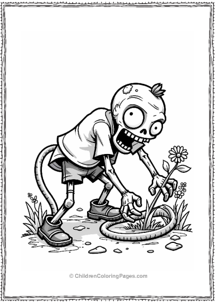 Plants Vs Zombies Zombie Tripping Over A Hose Free PDF Printable