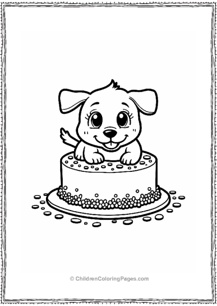 Playful Puppy Cake Design Free PDF Printable