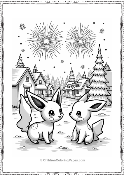 Pokémon Christmas Fireworks Celebration Free PDF Printable