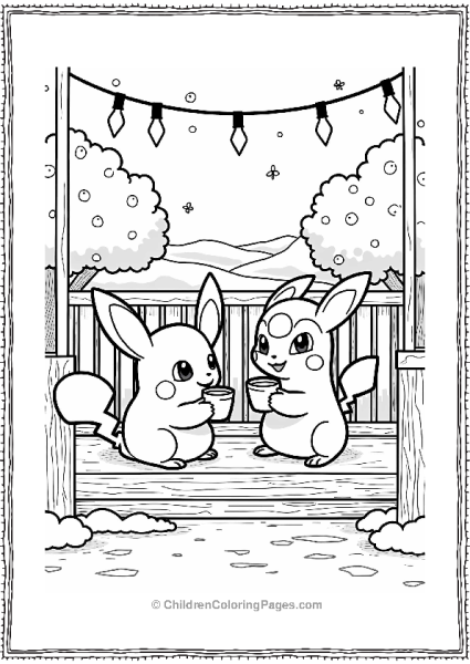 Pokémon Family Christmas Scene Free PDF Printable