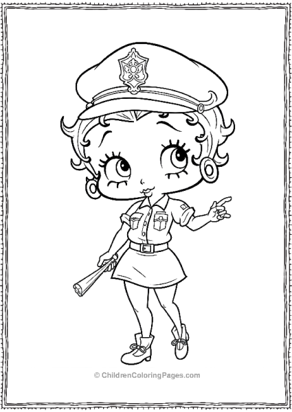 Police Officer Betty Boop Free PDF Printable