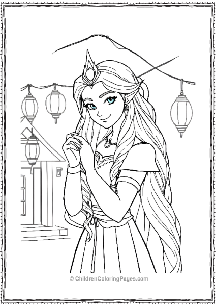 Rapunzel Placing Ornaments Free PDF Printable