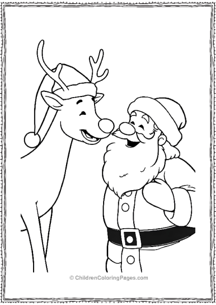 Reindeer And Santa Sharing A Moment Scaled Free PDF Printable