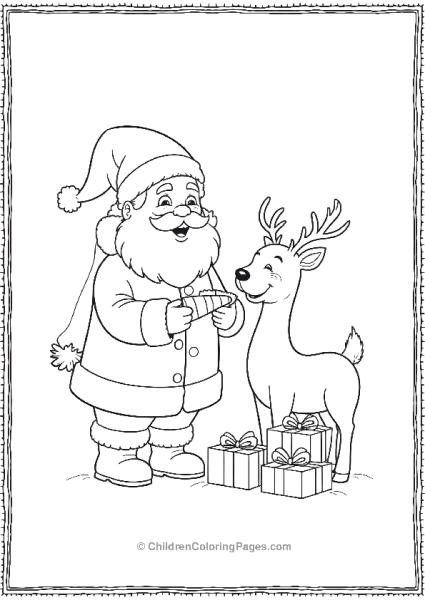 Reindeer And Santa With Gifts Free PDF Printable