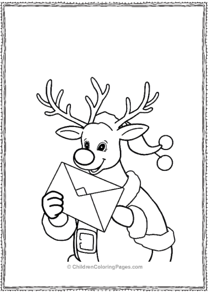 Reindeer Delivering Letter To Santa Free PDF Printable