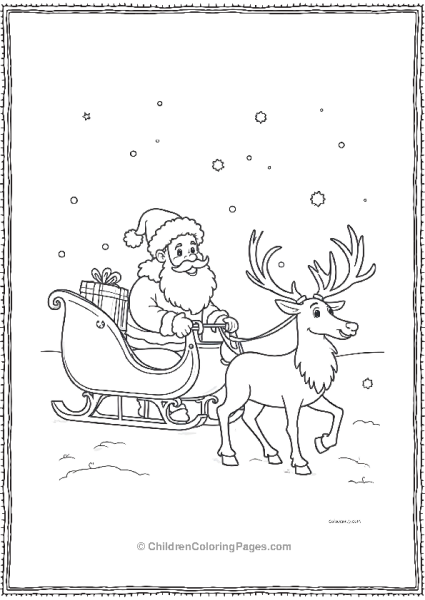 Reindeer Helping Santa With Presents Free PDF Printable