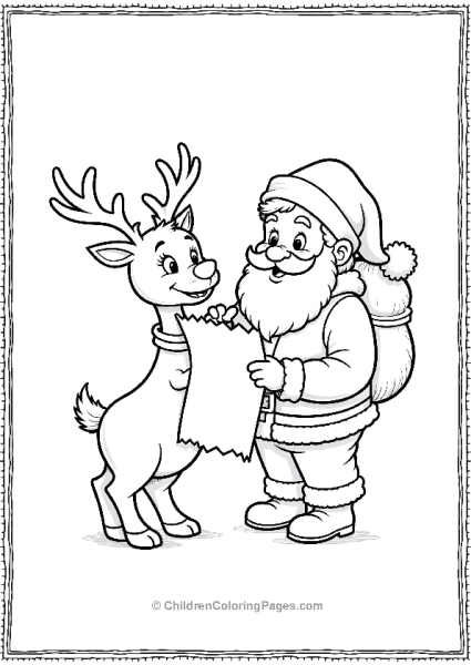 Reindeer Holding Santa List Free PDF Printable