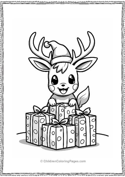 Reindeer Pokémon At Christmas Free PDF Printable