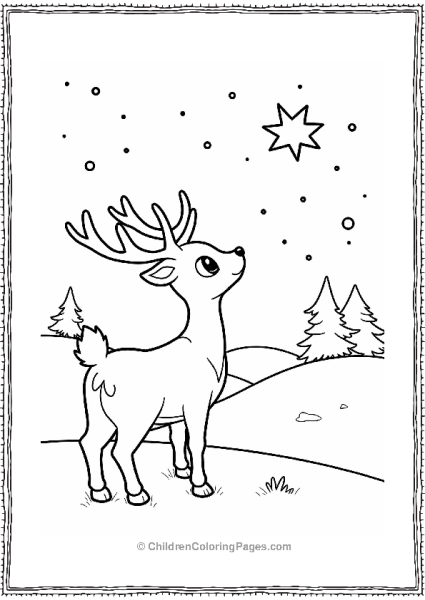 Reindeer Pokemon Under A Starry Sky Free PDF Printable