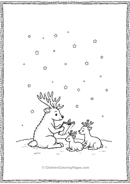 Reindeer Reading A Bedtime Story Free PDF Printable