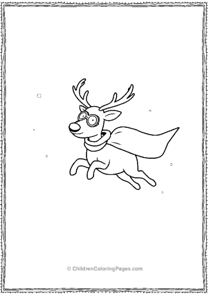 Reindeer Superhero Flying Through The Free PDF Printable