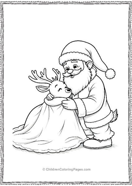 Reindeer Tucked In By Santa Scaled Free PDF Printable