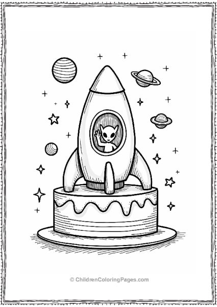 Rocket Cake In Space Adventure Free PDF Printable