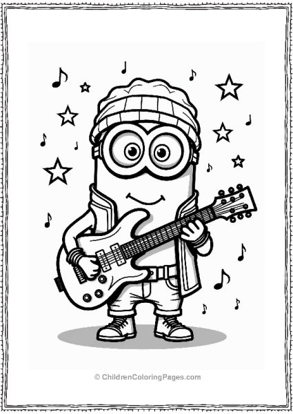 Rockstar Minion With Guitar Free PDF Printable