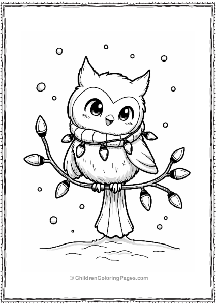 Rowlet In Holiday Lights Free PDF Printable