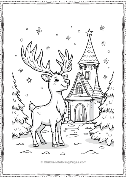 Rudolph At The Gingerbread House Free PDF Printable