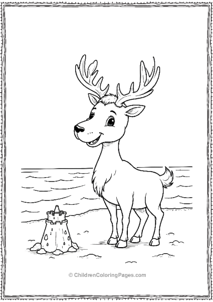 Rudolph Building A Sandcastle On The Beach Free PDF Printable