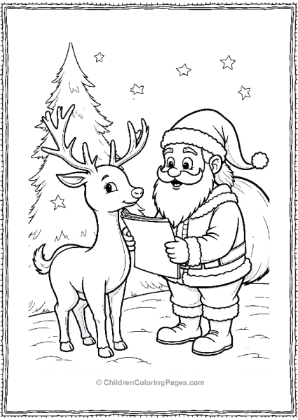 Rudolph Helping Santa Read The Nice List Free PDF Printable