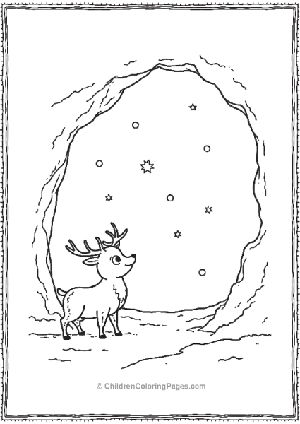 Rudolph In A Cave Looking At Stars Free PDF Printable