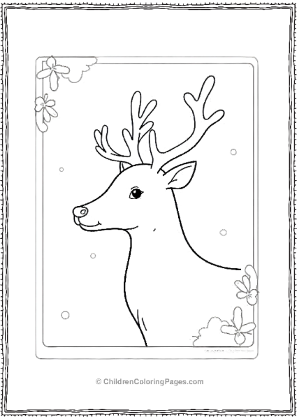 Rudolph In A Snowy Frame Free PDF Printable