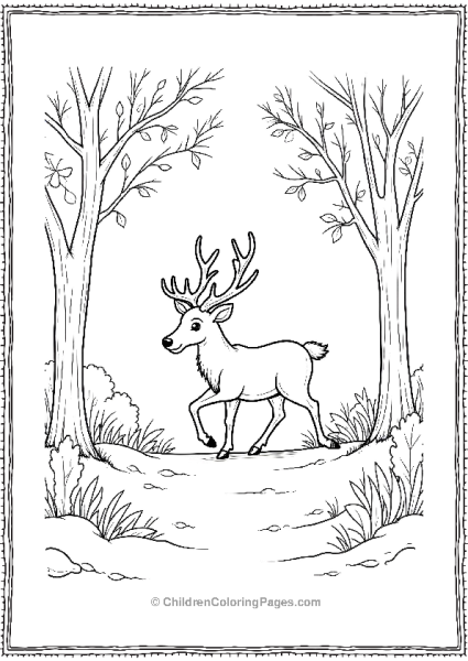 Rudolph In The Forest Free PDF Printable